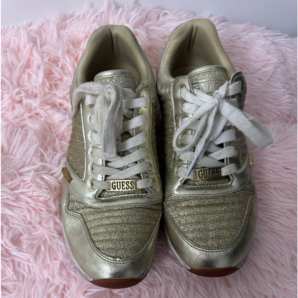 Guess shoes glitter gold used
